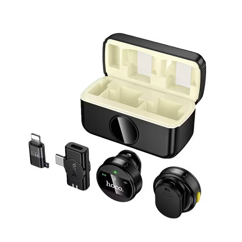 Hoco L22 Bright 2-in-1 Wireless Microphone with Charging Case Lightning & Type-C